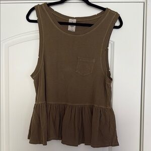 We The Free Army Green Peplum Top